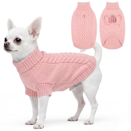 ASENKU Jersey Perro Pequeño,Suéter para Perros Gato Cálido Ropa de Invierno,Abrigo para Mascotas para Bulldog Frances,Chihuahua,Teckel, S