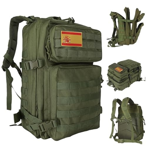 Oreunik Mochila Militar 45L Impermeable Táctica Mochila Molle Mochilas Gran Paquete de Asalto para Senderismo al aire libre, Camping, Senderismo, etc. (Verde)