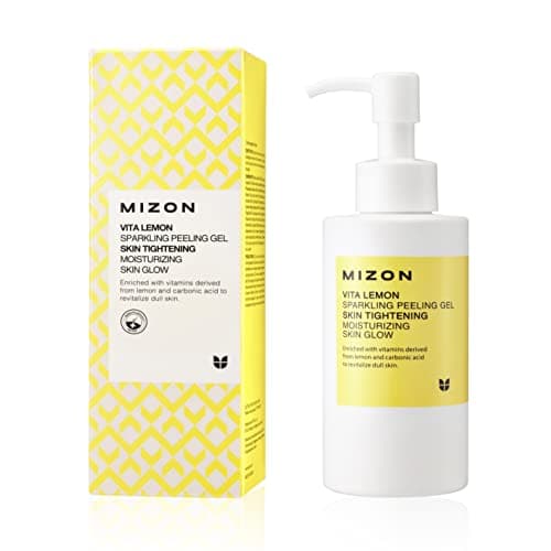 MIZON Vita Lemon Peeling Gel, Aceite de cáscara de limón y agua con gas, Estiramiento de la piel, Hidratación, Vitalidad de la piel, Elimina las células muertas de la piel (145 g)