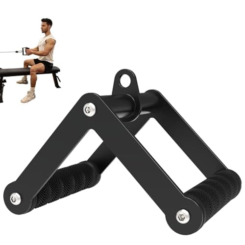 Fitarc Accesorios de Cable con Mango Doble en Fila D para Gimnasio, Accesorio de Barra en V Antideslizante para Equipo de Gimnasio Doméstico, Accesorio de Remo con Barra en T para Entrenamiento de