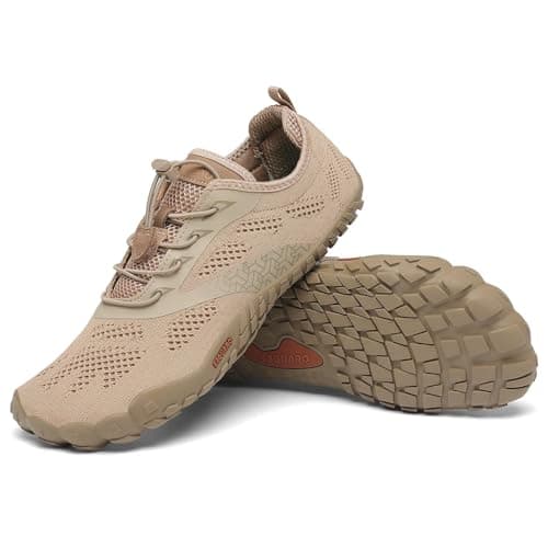 SAGUARO Barefoot Zapatillas de Trail Hombre Mujer Zapatos de Deporte Transpirable Antideslizante Calzado Minimalistas Marrón 36 EU