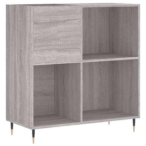 vidaXL Mueble Discos Madera contrachapada Gris Sonoma 84,5x38x89 cm