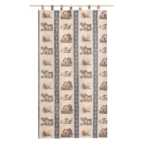 Lanovenanube Cortina alpujarreña con Trabillas Casas Nº6 de 140x260 cm, Tejido Jacquard, de fácil Mantenimiento y Resistente. Confeccionada con Trabillas. Diseño rústico. Cortina de Puerta Exterior