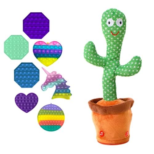 MAGIC SELECT Cactus Bailarin + Juguete Sensorial de Regalo, Peluche Parlanchin, Juguete Que Baila y Repite tu Voz, con 120 Canciones, Regalos para Niños