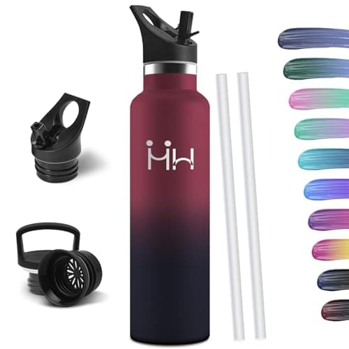 HoneyHolly Botella Agua Acero Inoxidable, 1000ML Reutilizable Sin BPA, Botella Agua Termica, Botella Agua, Aislamiento Al Vacío de Doble Pared, Termos, Cantimplora para Adultos, Deporte