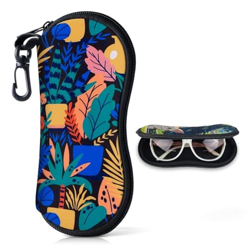 Playexen Funda Gafas Blanda Estuches de Gafas de Sol para Mujers Fundas para Gafas Natacion Fundas Gafas Blandas Portátil Bolsa de Neopreno Suave y Ultraligero para Viaje con Mosquetón,Multicolor