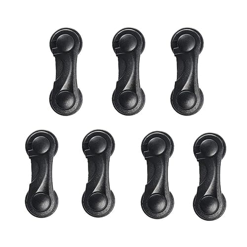 OARCO Cerrojo para puerta de bebé, para armario, cajón, protección infantil, para cajones, cerrojos, versión actualizada para muebles, cocina, adhesivo fuerte, sin taladrar (7 unidades negras)