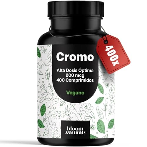 Picolinato de Cromo dosis Óptima - 200mcg – 400 Comprimidos – Vegano y Producido en Alemania – Cromo Picolinato