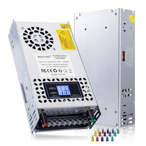 BOSYTRO Fuente de Alimentacion Regulable AC110/220 to DC 0-60V 0-10A 600W Fuente de alimentación Universal Transformadores de Potencia,Para Automatización Industrial,Motor de control de velocidad