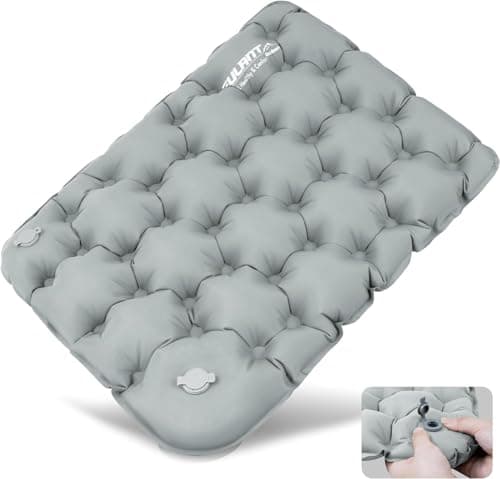 EULANT Cojines de Asiento Inflable, Cojín de Aire Impermeable, Suave Cojín del Avión, para Camping Viajes Kayak Mochilero Conciertos Estadio Playa Césped Suelo,Inflado por Presionando a Mano
