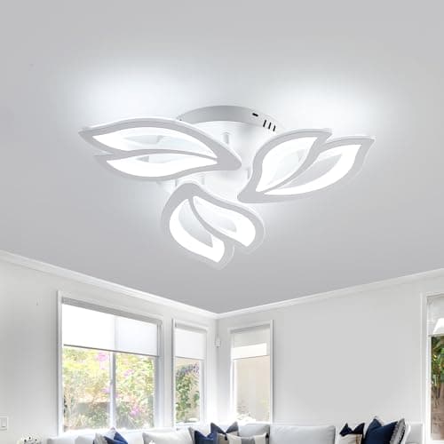 Comely Plafón LED Techo, 40W Lamparas LED para Techo in Acrílico, Luz de Techo 4500LM 6500K Luz Blanca Fria para Sala, Dormitorio Comedor y Pasillo (3 Pétalos)