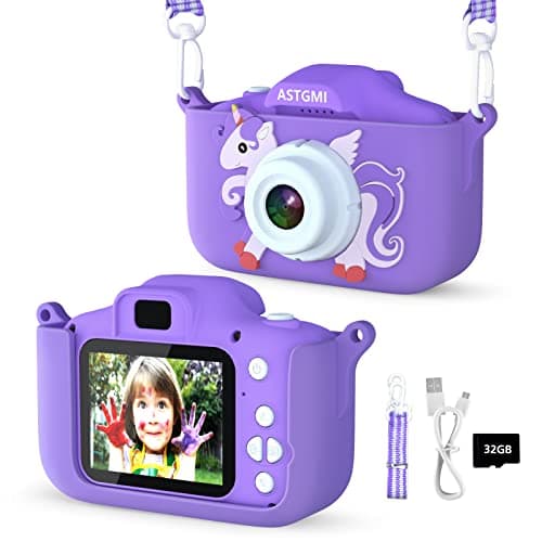 ASTGMI Juguetes de cámara para niños para niños y niñas, 1080P HD, videocámara Digital para niños, cumpleaños de Navidad para niños de 3 a 10 años, con Tarjeta SD de 32 GB(Rosa)