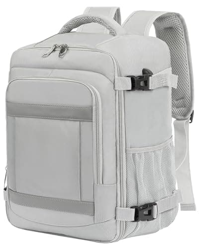 KLOSTAIN Mochila Viaje Cabina Avion 40x20x25 para Ryanair 20L Mochila Cabina Equipaje de Mano Bolso Mochilas Hombre para Portatil Gris Claro