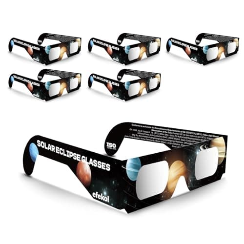 efekol Gafas Eclipse Solar Homologadas - Certificación CE y EN ISO 12312-2 para Observación Segura del Sol - Eclipse Total 12 de Agosto de 2026 (Total en España, Parcial en Europa) (6)