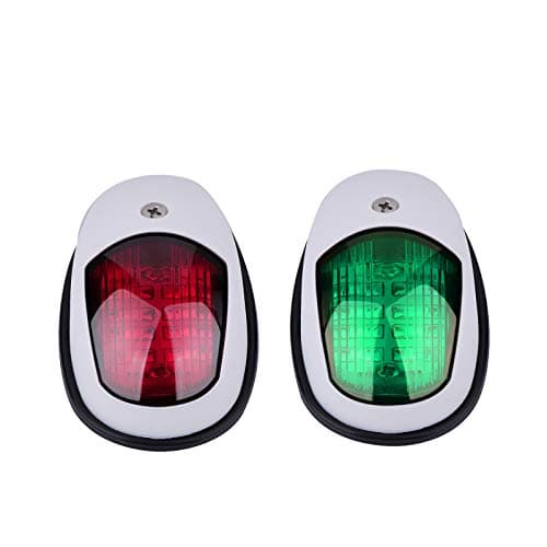 OurLeeme Luces de Navegación para Barcos, 2 Piezas 12V Verde Rojo Marina Yate para Barcos Luz LED Señal de Navegación Puerto de Lado Luz de Proa para Barco Yate