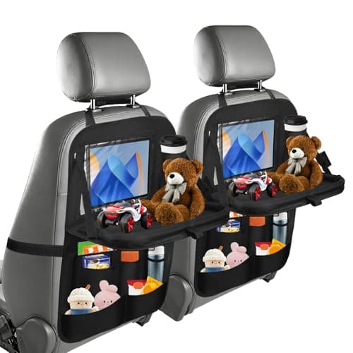 lompyeu Organizador Coche, Organizador Asiento Coche Niños con Espacio para Tableta/Teléfono, 11 Bolsillos, Accesorios Coche (2 Pcs Organizador Coche)
