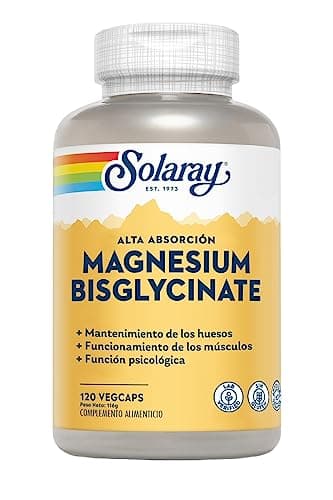 Solaray Magnesio Bisglycinato | Alta absorción | sin glute | apto para veganos|120 Veg Caps