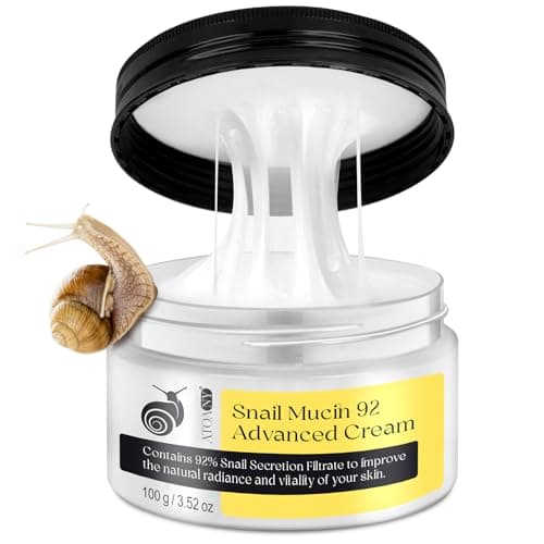 Crema hidratante de caracol Mucin - Crema de suero de caracol con esencia avanzada de caracol 92, crema hidratante facial para piel seca, crema reparadora coreana de día y noche