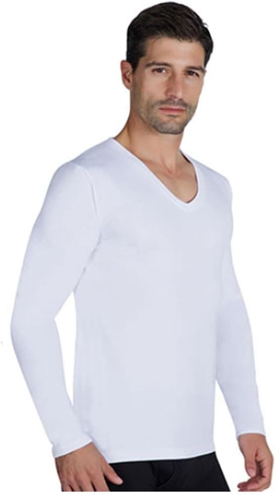 YSABEL MORA Camiseta Interior Térmica Cuello Pico Manga Larga Hombre Retención de Calor y Comodidad para Invierno con Tecnología Térmica y Ajuste