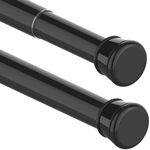 Barra de cortina de 4m de longitud extra, para instalar sin taladrar, barra de cortina extensible, telescópica, para ropa, baño y dormitorio, color negro, 190-410CM, diámetro de 32 mm
