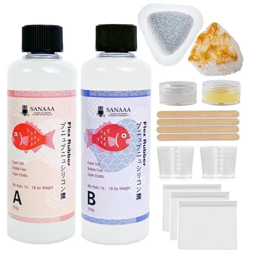 SANAAA Silicona líquidapara Squishy Maker, kits para hacer caucho de silicona súper suave, mezcla de proporción AB 1:1 para Taba Squishy, ​​regalo de descompresión DIY Juego de Pelota de Arroz (500g