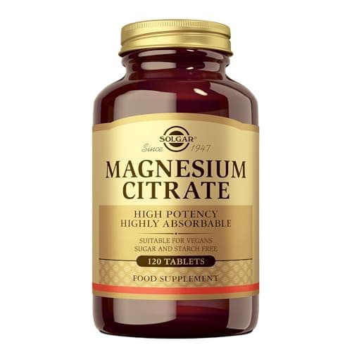 Solgar | Citrato de Magnesio 200 mg Alta Absorción | Energía, Músculos y Huesos | 120 Comprimidos Veganos