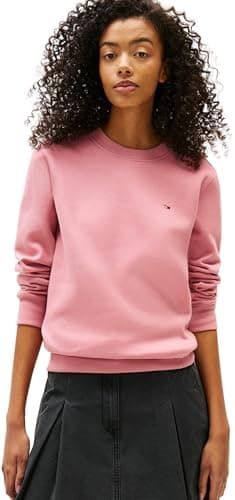 Tommy Jeans Jersey Mujer Crew Neck con Cuello Redondo, Rosa (Tahiti Berry), XXS