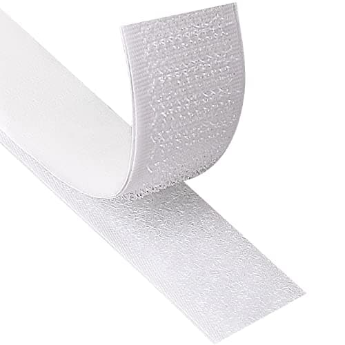 Blooven 8 Metros 20 mm Auto Adhesivo Cinta Rollo Hook y Loop Tape Gancho y Cinta de Lazo (20 mm x 8 m, Blanco)