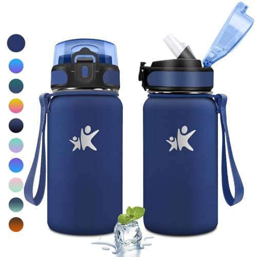 KollyKolla Botella Termica 500ml, Botella Agua con Pajita, Cantimplora Termo con Doble Aislamiento, sin BPA, Fácil de llevar, Cantimplora Termica para Bicicleta, Camping, Niños, Fitness, Escuela