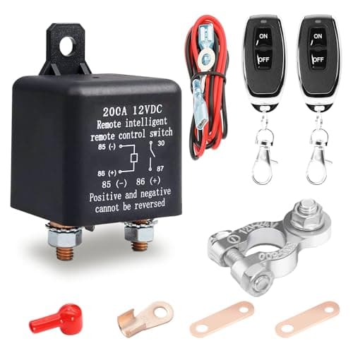 RUIZHI Desconectador de Bateria Coche, 12V CC 200A Desconectador De Bateria con 2 Mandos a Distancia, Interruptor Antirrobo De Alimentación Del Coche Para El coche, RV, Barco, Yate