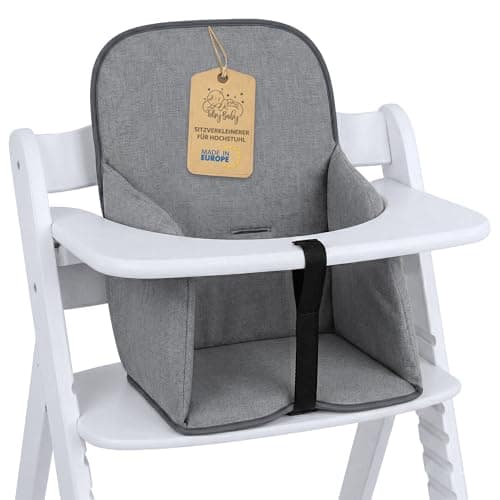 Funda trona universal - cojin para de tronas fundo silla para niños y niñas comer Cojín para silla Hauck y Stokke infantil con revestimiento impermeable y estable Gris