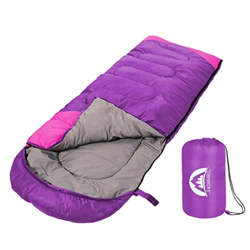 SWTMERRY- Saco de Dormir 4 Estaciones (Verano, Primavera, otoño, Invierno) Clima cálido y frío: Uso Ligero, Impermeable en Interiores y Exteriores para niños Adultos Senderismo Mochilero Camping