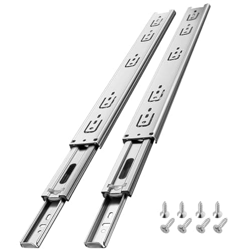AOLISHENG - Guías de metal con rodamiento de bolas de 300 mm, material de acero inoxidable, capacidad de carga de 45 kg (1 par), plateado