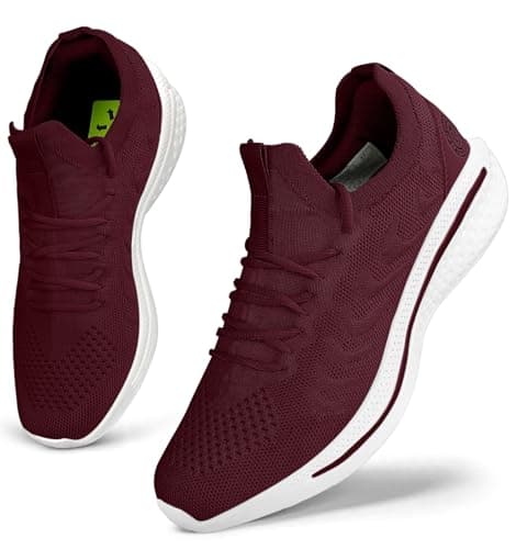 Giniros Zapatillas Mujer Zapatillas Running Deportivas Mujer Zapatos Bambas Casual Tenis Jogging Caminar Gimnasio Fitness Moda Slip-ins Sneaker Transpirable Cómodo Deporte Rojo 36EU