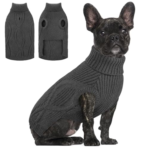 Queenmore Jersey para Perro Pequeño, Elástico y Cálido, Jersey con Abertura para Arnés, para Cocker Spaniel, Maltés, Pomerania, Shih Tzu (Gris, S)