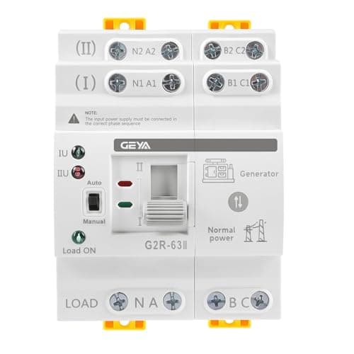 GEYA Mini Interruptor de transferencia automática de doble potencia Interruptores selectores eléctricos Carril DIN de alimentación ininterrumpida (4Pole 40A AC220V)
