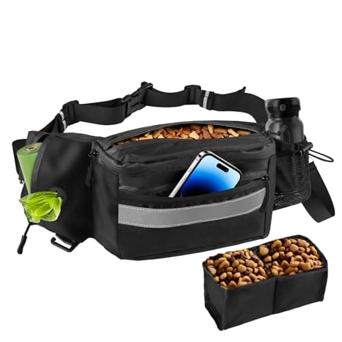Razobws Bolsa Porta Snack para Perros, Riñonera de Entrenamiento con Dispensador de Bolsas, Multifuncional para Entrenamiento de Perros y Paseos