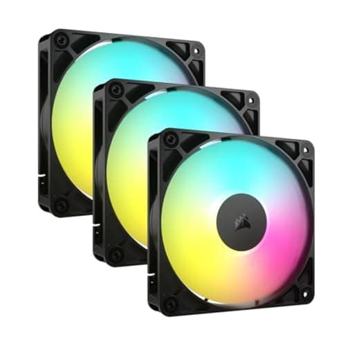 CORSAIR RS120 ARGB 120 mm PWM Ventiladores – Conexión en Cadena – Bajo Nivel de Ruido – Rodamiento de Cúpula Magnética – Paquete Triple – Negro