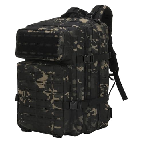 Mochila Táctica 45L Militar, Paquete de Asalto Molle de Gran Capacidad Impermeable Bolsa para Ejército, Mochilas de Marcha para Emergencias de 3 Días Caza Senderismo Acampada Actividad al Aire Libre