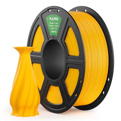 DEEPLEE PLA Pro 1.75 mm, Bobina 1 kg Amarillo Cálido. Alta Tenacidad y Fácil Impresión. Precisión ±0.02 mm y Sin Atascos. Compatible con la mayoría de impresoras FDM.