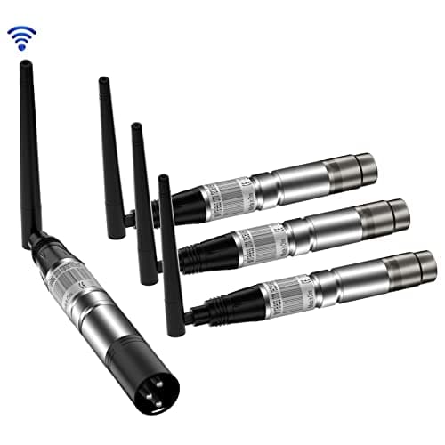 UKing Controlador DMX Inalámbrico, Transmisor/Recibidor Inalámbrico DMX512 LED, Controlador de Iluminación LED con Controlador DMX para Barras de luz de Escenario Luz de Cabeza Móvil