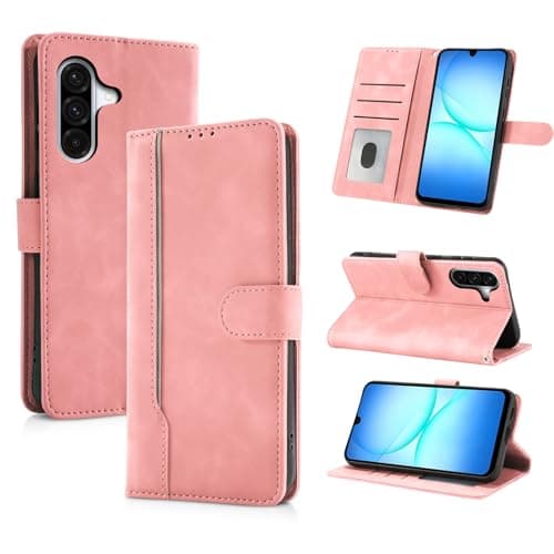AsWant Funda Compatible con Samsung Galaxy A17 5G, Fundas Libro con Tapa Cierre Magnetico, Tipo Libro Flip Wallet Case (Rosado)