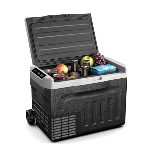Klarstein PolarForce 30L Nevera portátil - Nevera portátil eléctrica con compresor, Panel LCD, -20°C a 20°C, Ruedas Todoterreno, Asas Dobles, protección de batería, para Camping & Viajes, Freezer