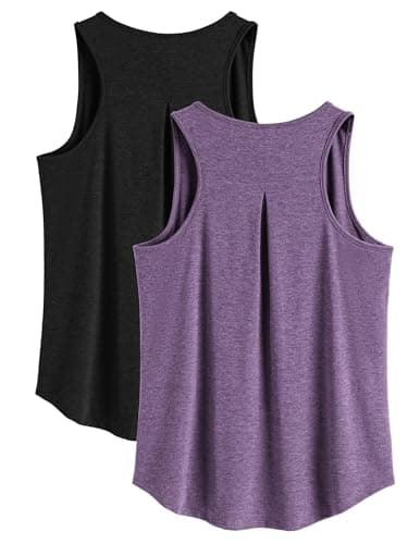 PINSPARK Pack de 2 Camisetas Deportivas sin Mangas para Mujer, Top de Yoga, Top Deportivo, de Secado Rápido, con Espalda Cruzada, Deportivas, para Verano, Fitness, Camiseta de Correr, Jogging