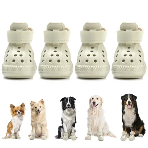 SlowTon Zapatos para Perros para Pavimento Caliente, Sandalias Transpirables Antideslizantes con Tiras Reflectantes, Fáciles de Poner y Quitar, Botines de Verano para Exteriores Fácile
