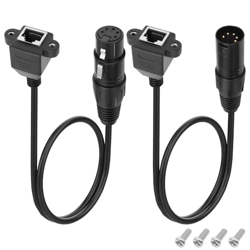 XMSJSIY Cable adaptador XLR a RJ45 DMX de 5 pines XLR macho y hembra a RJ45 hembra Ethernet conector de red Ethernet cable de extensión compatible con controladores DMX-CON serie, tubo de luz RGB – 30