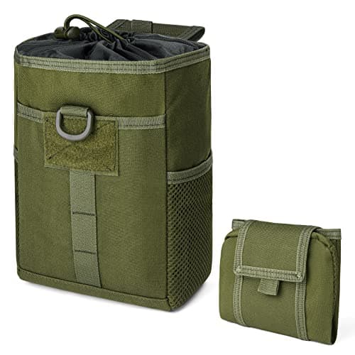Flintronic Bolsa MOLLE Táctica para Exteriores, Bolsa de Utilidad con Cordón para Revistas, Bolsa Táctica Compacta para Accesorios de Nailon 600D, Bolsa Impermeable, para Tácticas, Exteriores-Verde