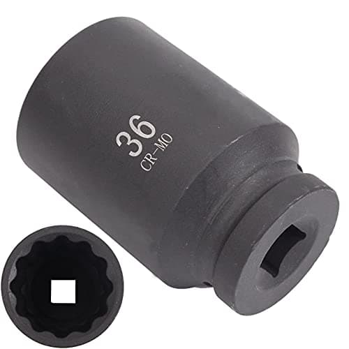 CCLIFE Llave de vaso 36mm CR-Mo 12 caras 1/2" Llaves de vaso impacto Llaves Vaso Multidiente Larga