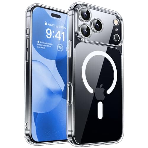 CANSHN Funda Magnética para iPhone 17 Pro MAX (6.9 Pulgadas), Compatible con MagSafe, [Protección Total de La Cámara] Carcasa Teléfono Antigolpes,Transparente
