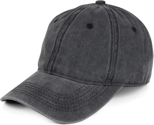 styleBREAKER Gorra Unisex Baseball Look Vintage Ajustable 6 Panel Cappy en Look Washed con Visera Curvada de Algodón Gorra Retro para Mujeres y Hombres, Antracita